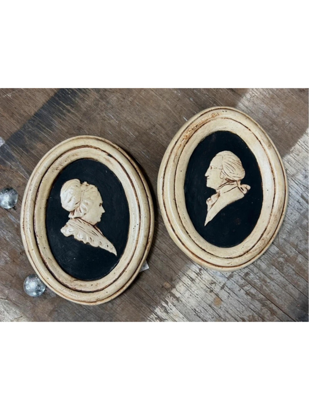 Martha & George cameo portraits